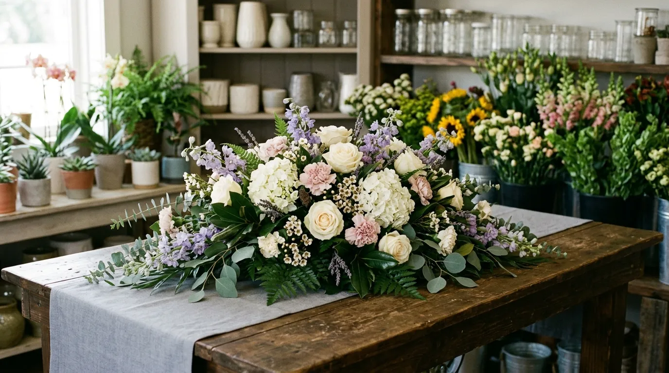 Funeral casket spray