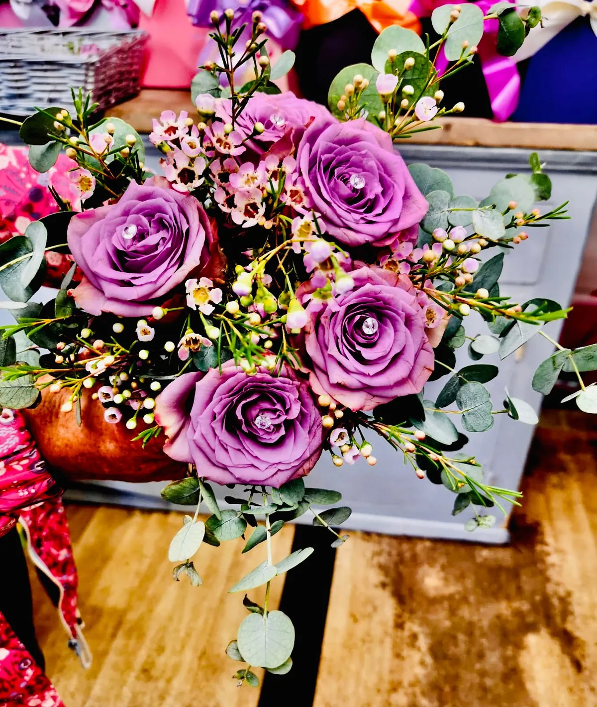 Purple flower arrangement
