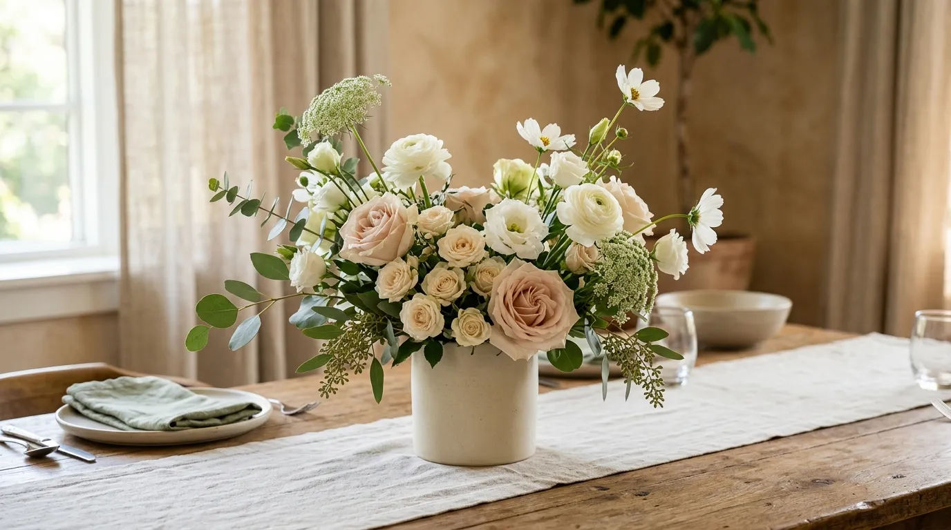 Floral table centrepiece for weddings and events